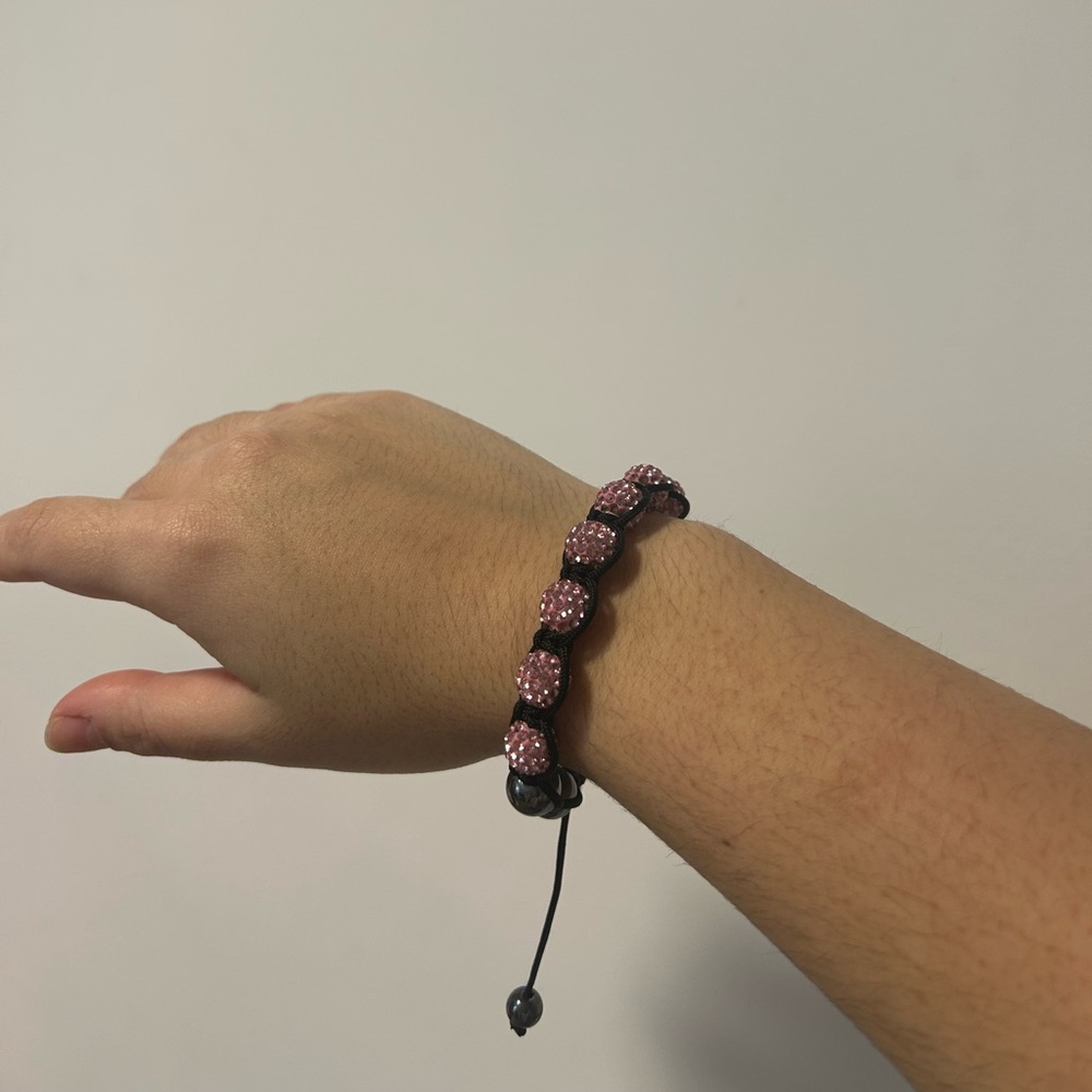 [FREE SHIPPING] pink beaded costume bracelet